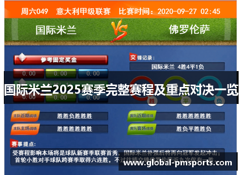 国际米兰2025赛季完整赛程及重点对决一览